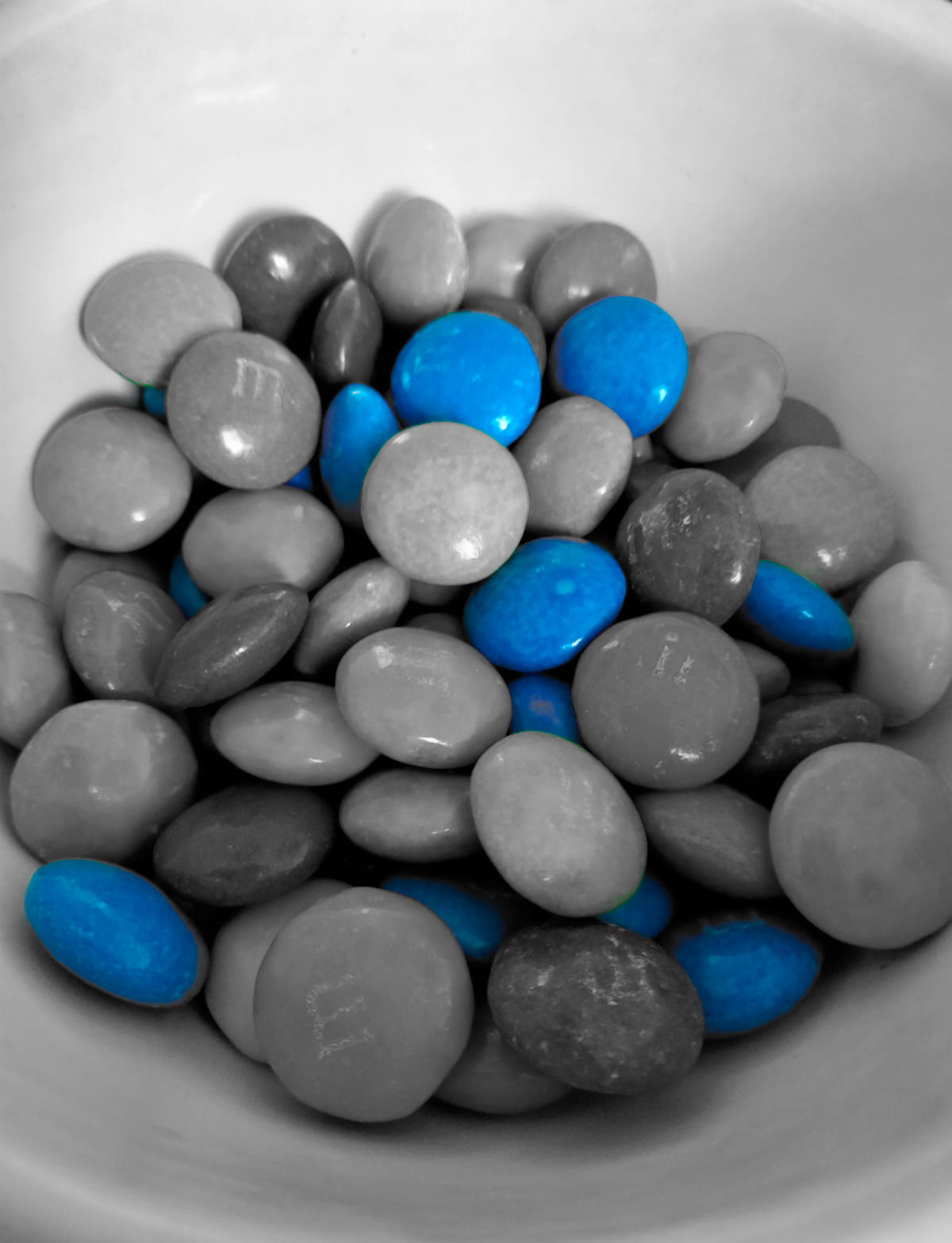 Alleen blauwe M&M's