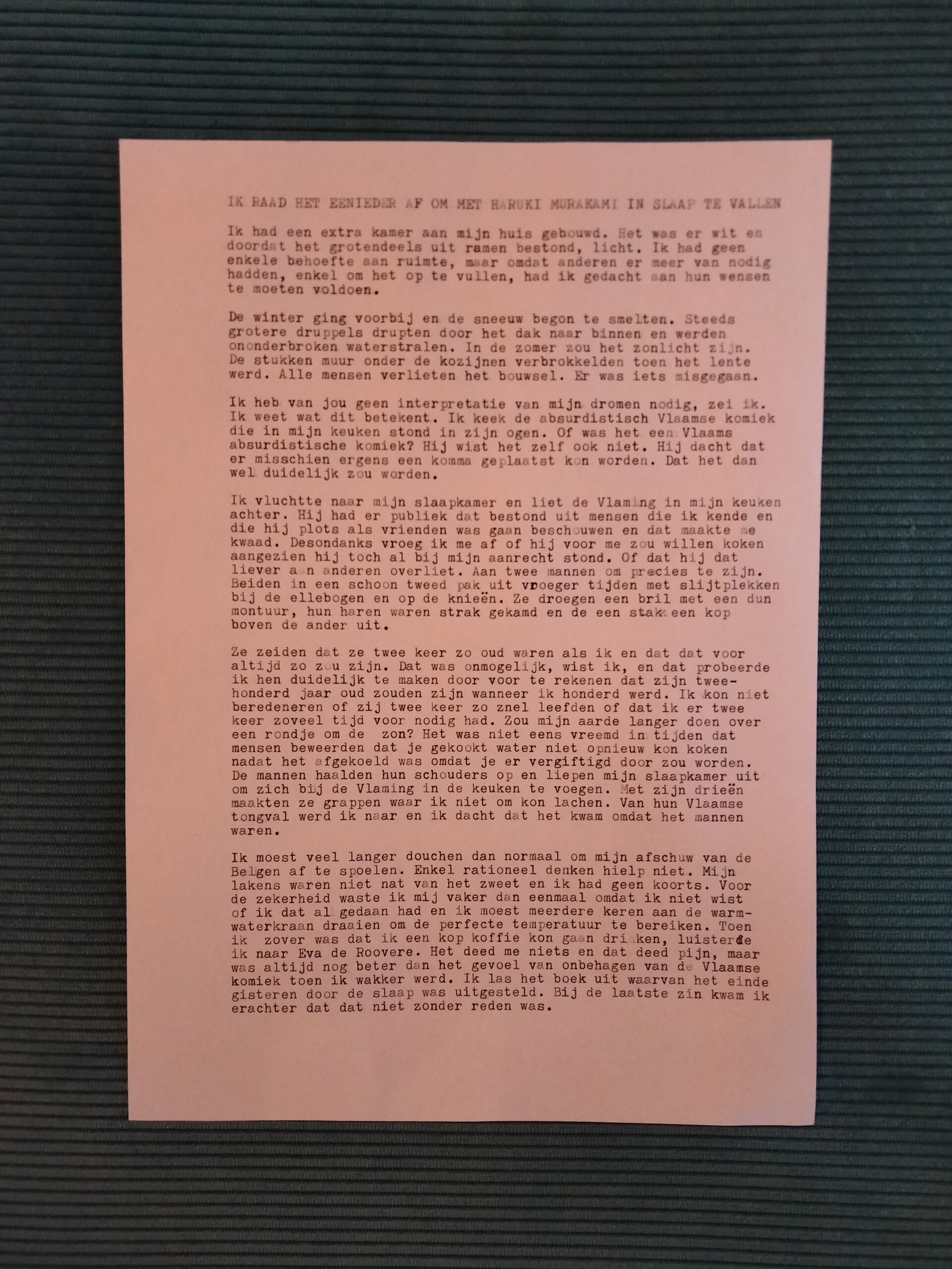 Ik raad het eenieder af om met Haruki Murakami in slaap te vallen